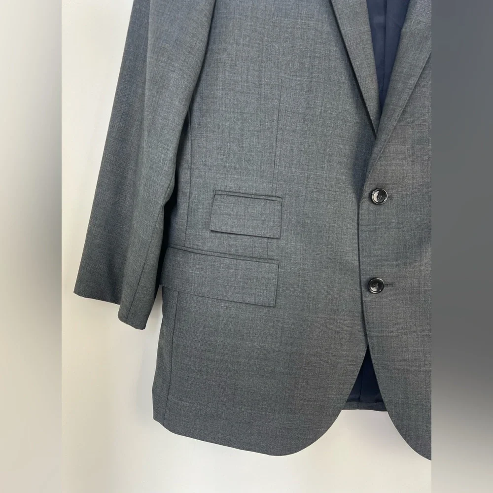 J.Crew Ludlow‎ Blazer – Size 44R Super 150s Wool – Loro Piana Gray Micro Check